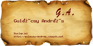 Gulácsy András névjegykártya
